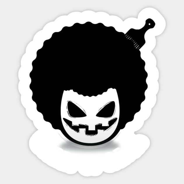 Fun Afro Halloween evil scary face Sticker by HyzoArt